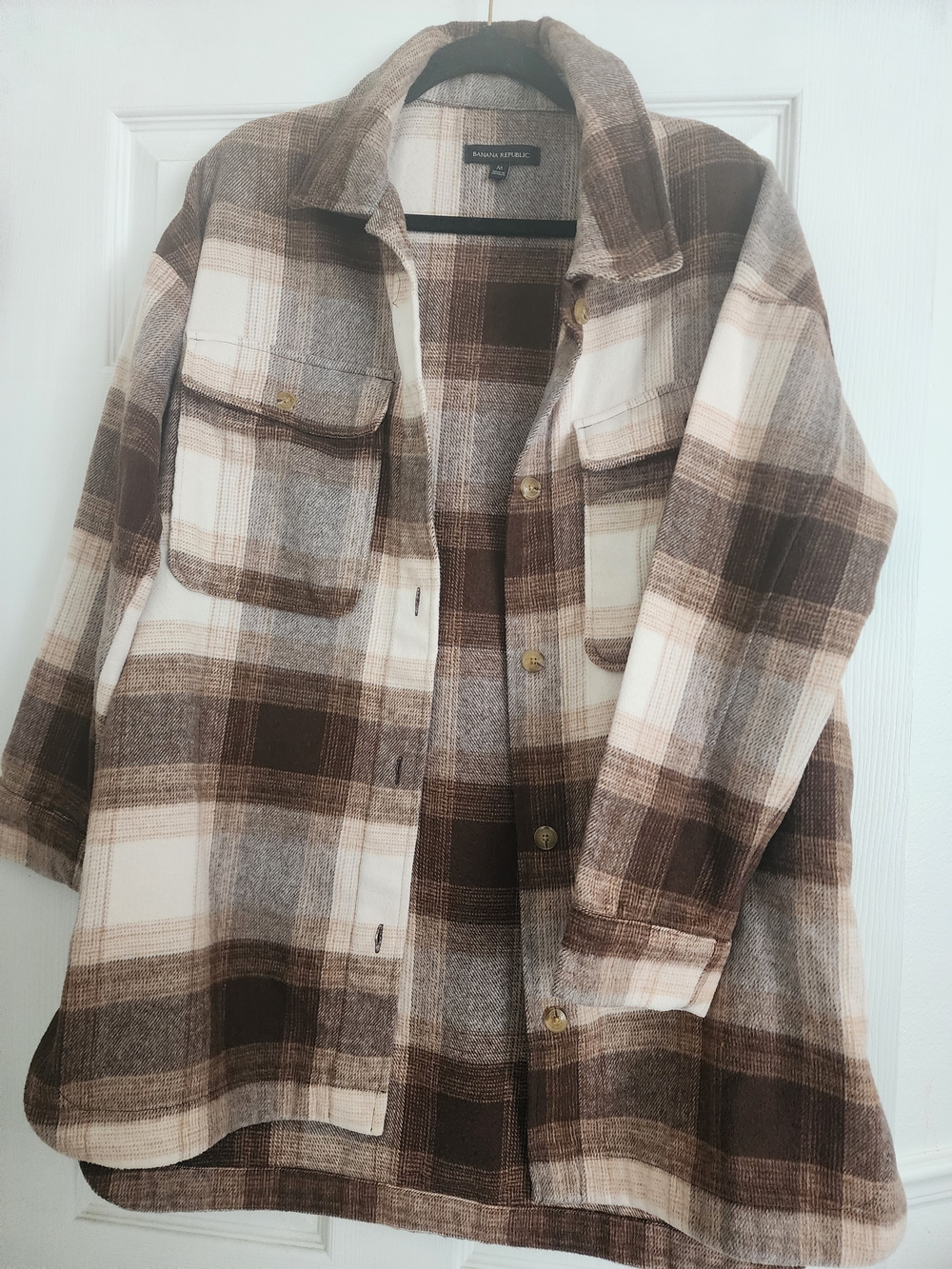 Banana Republic Brown Plaid Shacket Jacket